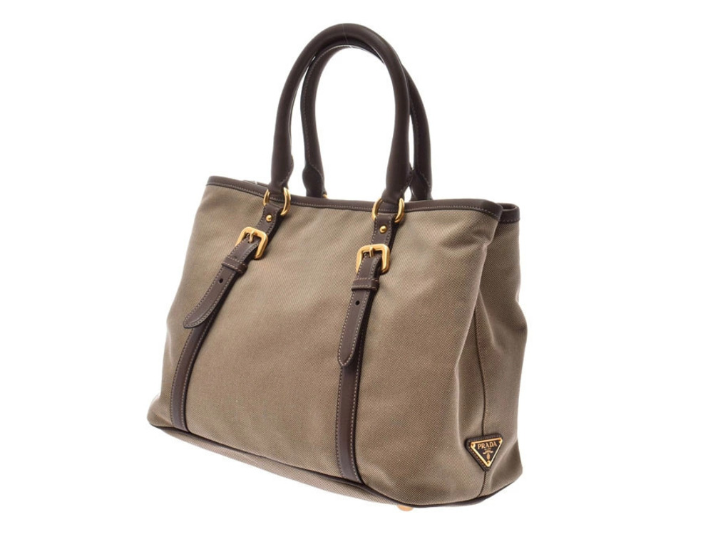 Prada card handbag leather beige jacquard strap